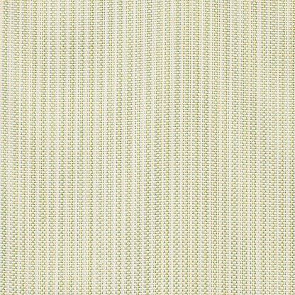 Beige linen-like woven fabric swatch with fine pale yellow-green vertical stripes and textured weave.