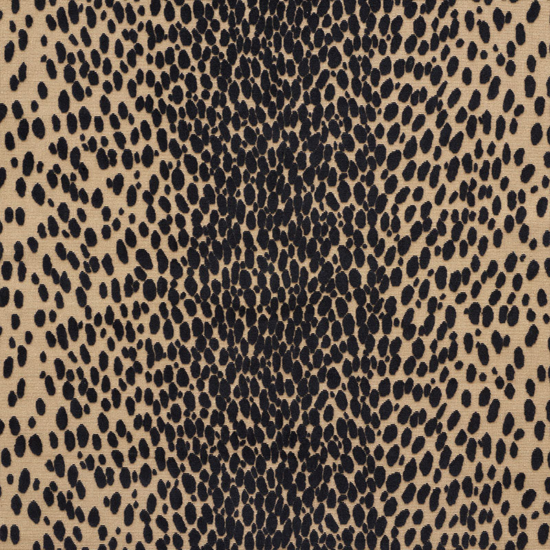 SCHUMACHER FABRIC  CUT & PATTERNED VELVETS CHEETAH VELVET   EBONY   - 73913