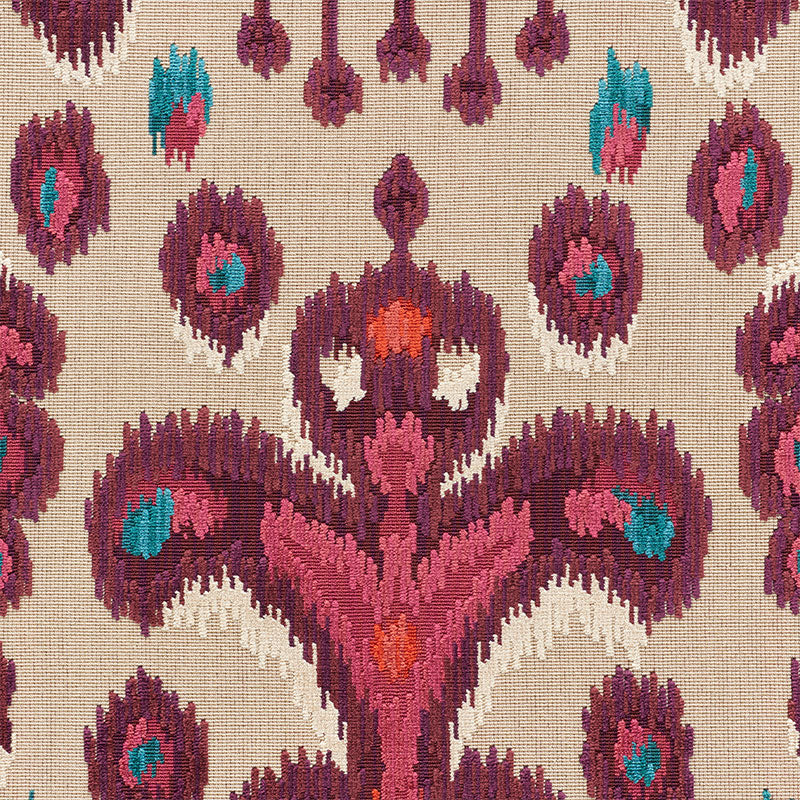 SCHUMACHER  CUT & PATTERNED VELVETS TABRIZ IKAT VELVET CUT VELVET CUT VELVET AUBERGINE   - 73931