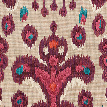 SCHUMACHER  CUT & PATTERNED VELVETS TABRIZ IKAT VELVET CUT VELVET CUT VELVET AUBERGINE   - 73931