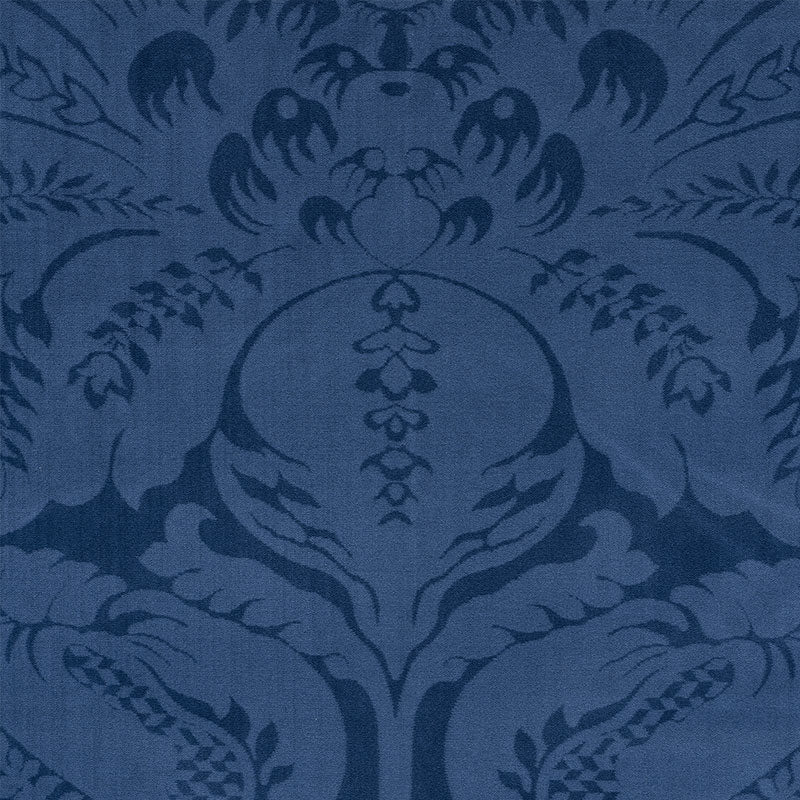 SCHUMACHER FABRIC  CUT & PATTERNED VELVETS CORDWAIN VELVET   SAPPHIRE   - 73950