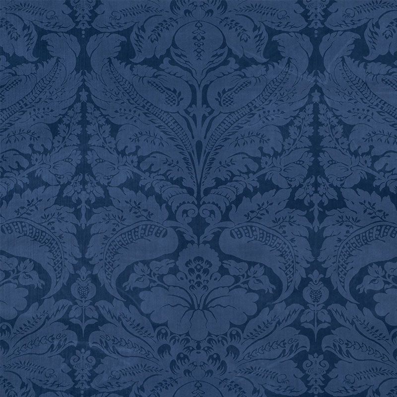 SCHUMACHER FABRIC  CUT & PATTERNED VELVETS CORDWAIN VELVET   SAPPHIRE   - 73950
