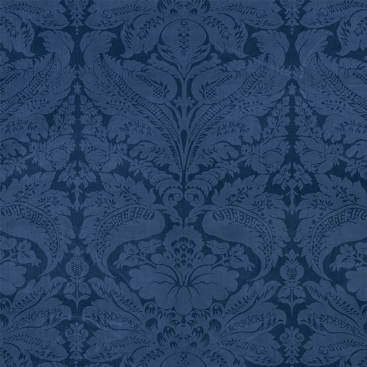 SCHUMACHER FABRIC  CUT & PATTERNED VELVETS CORDWAIN VELVET   SAPPHIRE   - 73950