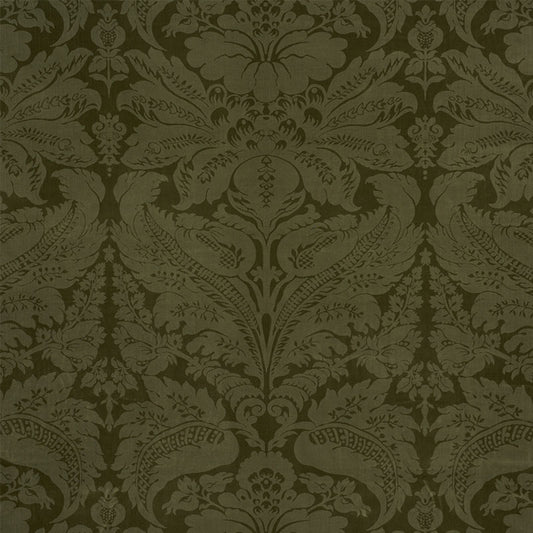 SCHUMACHER  CUT & PATTERNED VELVETS CORDWAIN VELVET EMBROIDERIES EMBROIDERIES OLIVE   - 73951