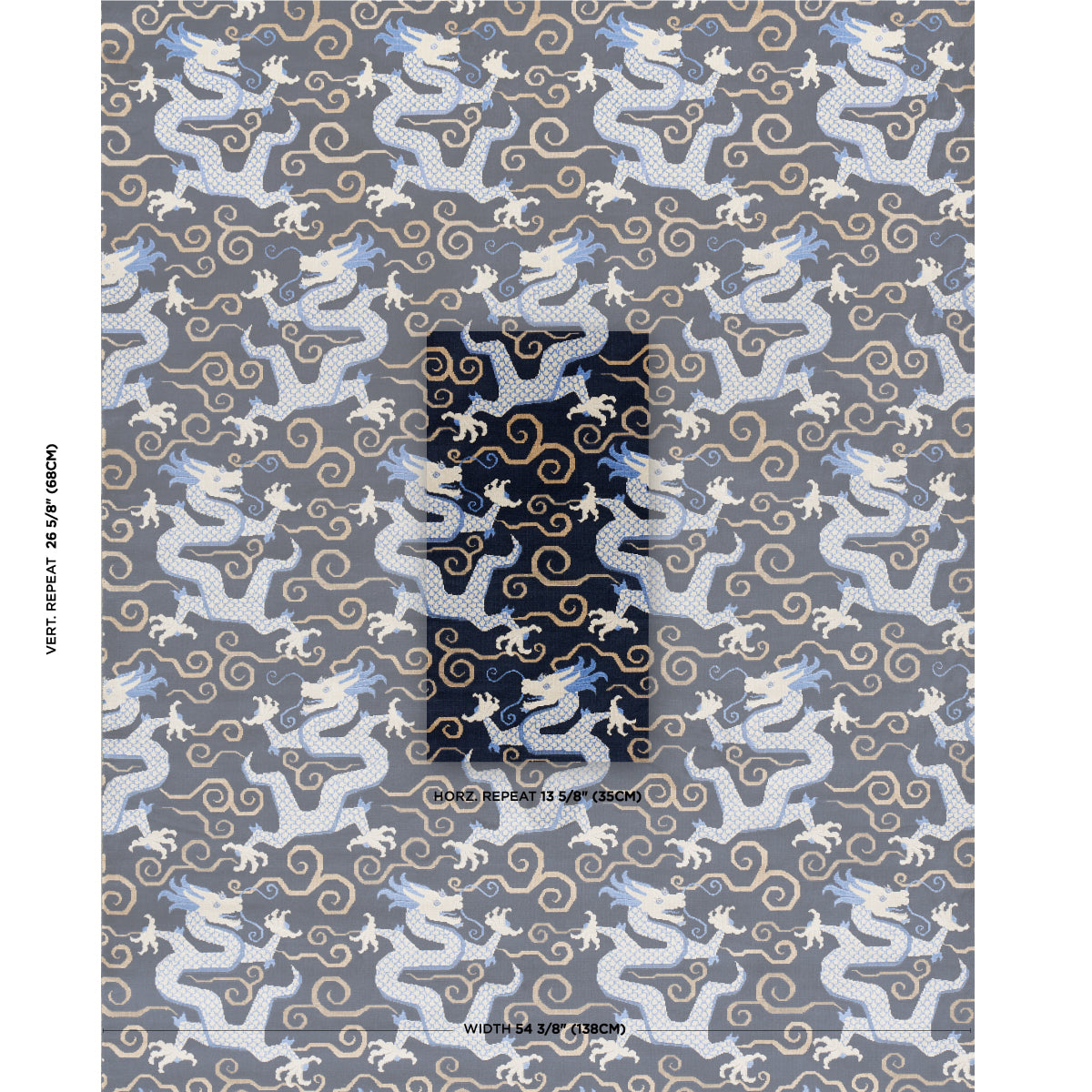 SCHUMACHER  CUT & PATTERNED VELVETS BIXI VELVET CUT VELVET,VELVETS CUT VELVET,VELVETS MIDNIGHT BLUE   - 73976