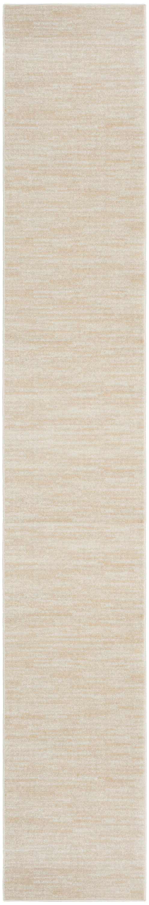 Beige cream outdoor runner rug with subtle marled texture; long rectangular runner.