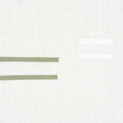 Minimal linen-textured canvas with two olive-green bars on the left and two pale white bars on the right.