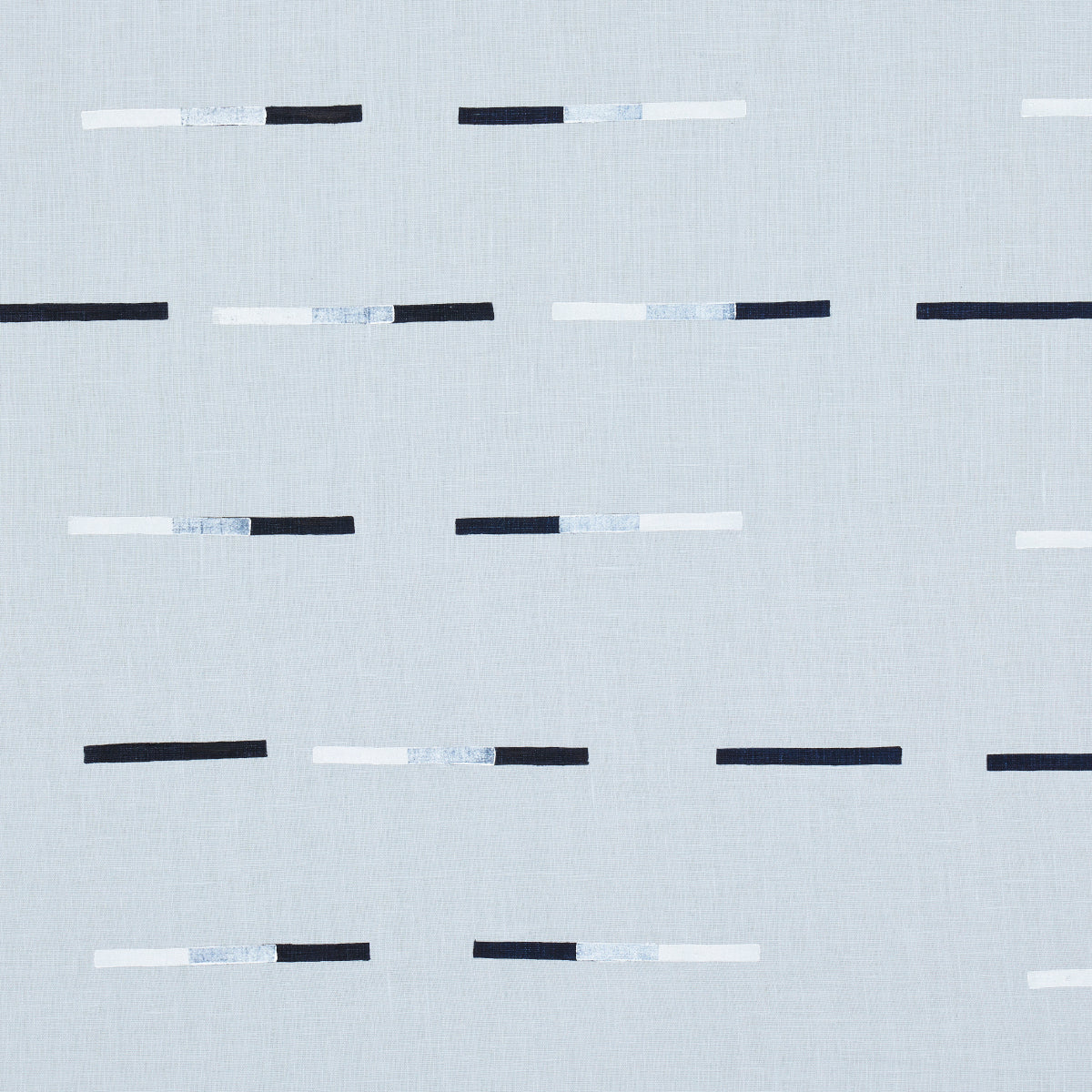 Light blue fabric with overlapping navy & white dash patterns.