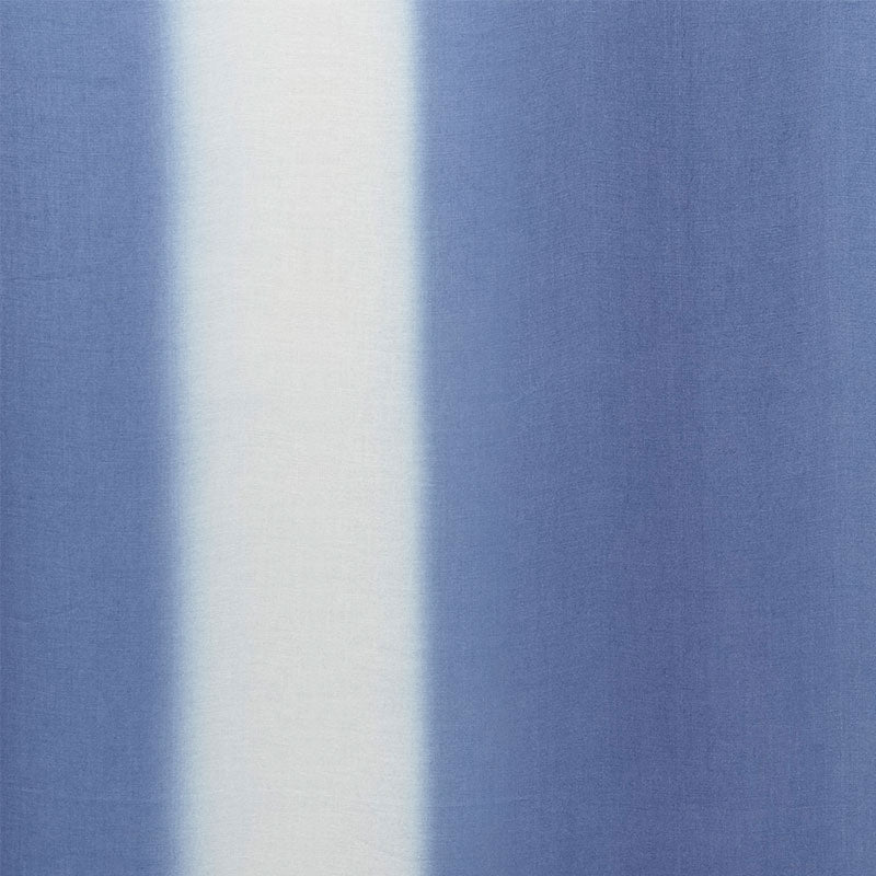 Blue fabric with a central white vertical stripe, woven texture.