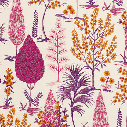 SCHUMACHER FABRIC  PALAMPORE PANDORA EMBROIDERY   AUBERGINE   - 74171