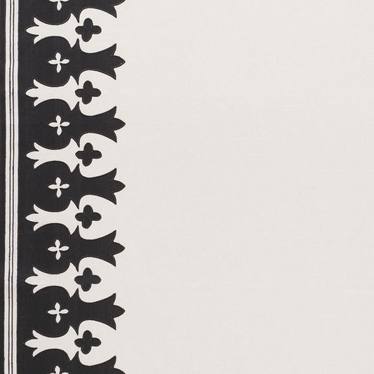 SCHUMACHER  Ottoman Chic BERGAMA APPLIQU?? EMBROIDERIES EMBROIDERIES CARBON , IVORY   - 74181