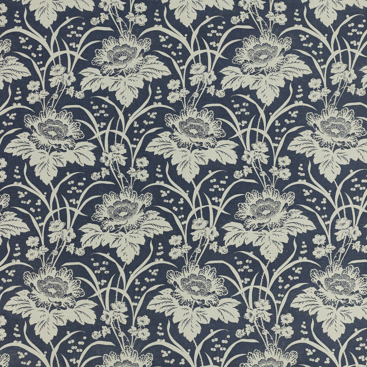 SCHUMACHER  RAOUL TEXTILES LOUISA PRINTS PRINTS INDIGO   - 741N59
