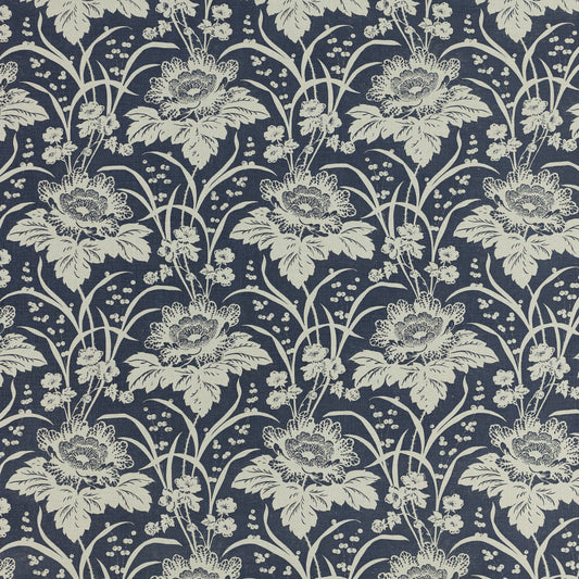 SCHUMACHER  RAOUL TEXTILES LOUISA PRINTS PRINTS INDIGO   - 741N59