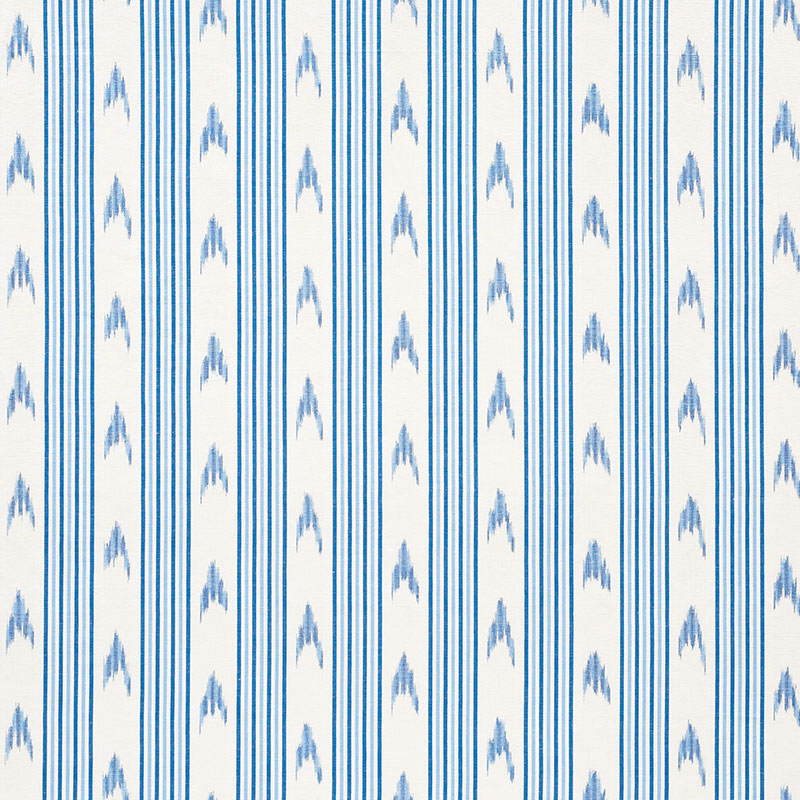 SCHUMACHER FABRIC  MARK D. SIKES SANTA BARBARA IKAT   INDIGO   - 74220