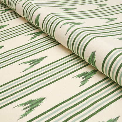 SCHUMACHER FABRIC  MARK D. SIKES SANTA BARBARA IKAT   LEAF GREEN   - 74224