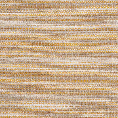 Woven fabric with beige, tan & yellow stripes; textured upholstery or rug material.