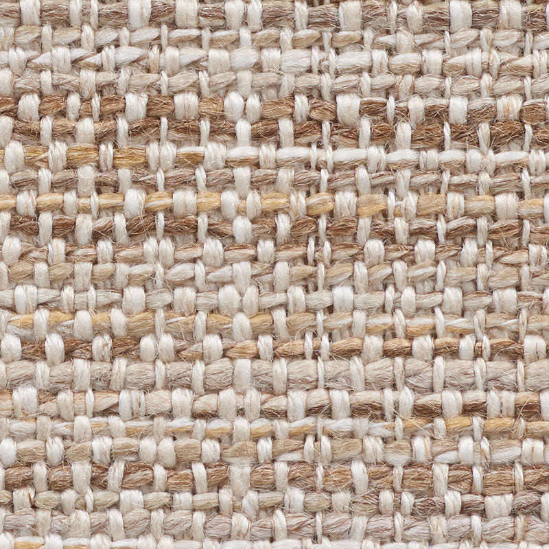 Close-up of beige and cream woven jute fabric with a chunky, rustic texture.