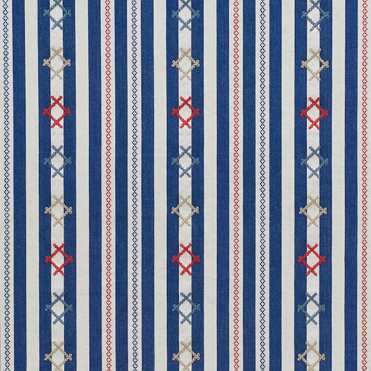 SCHUMACHER  OPEN SKY RHODES STRIPE PATTERN WOVENS,EMBROIDERIES PATTERN WOVENS,EMBROIDERIES NAVY   - 74460