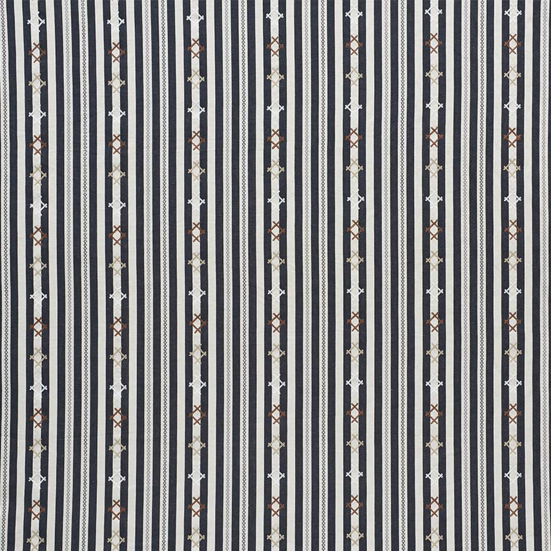 SCHUMACHER  OPEN SKY RHODES STRIPE PATTERNED WOVENS,EMBROIDERIES PATTERNED WOVENS,EMBROIDERIES BLACK   - 74461