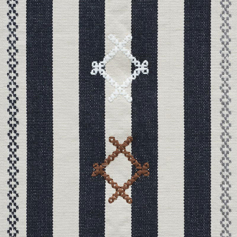 SCHUMACHER  OPEN SKY RHODES STRIPE PATTERNED WOVENS,EMBROIDERIES PATTERNED WOVENS,EMBROIDERIES BLACK   - 74461