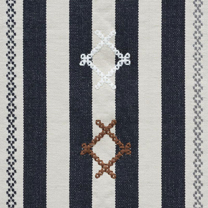 SCHUMACHER  OPEN SKY RHODES STRIPE PATTERNED WOVENS,EMBROIDERIES PATTERNED WOVENS,EMBROIDERIES BLACK   - 74461