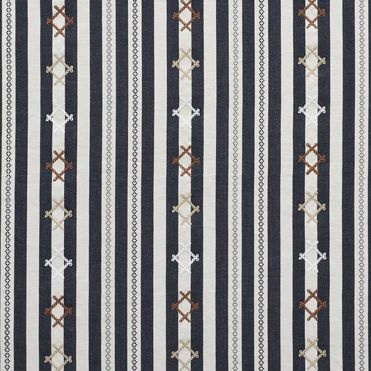 SCHUMACHER  OPEN SKY RHODES STRIPE PATTERNED WOVENS,EMBROIDERIES PATTERNED WOVENS,EMBROIDERIES BLACK   - 74461