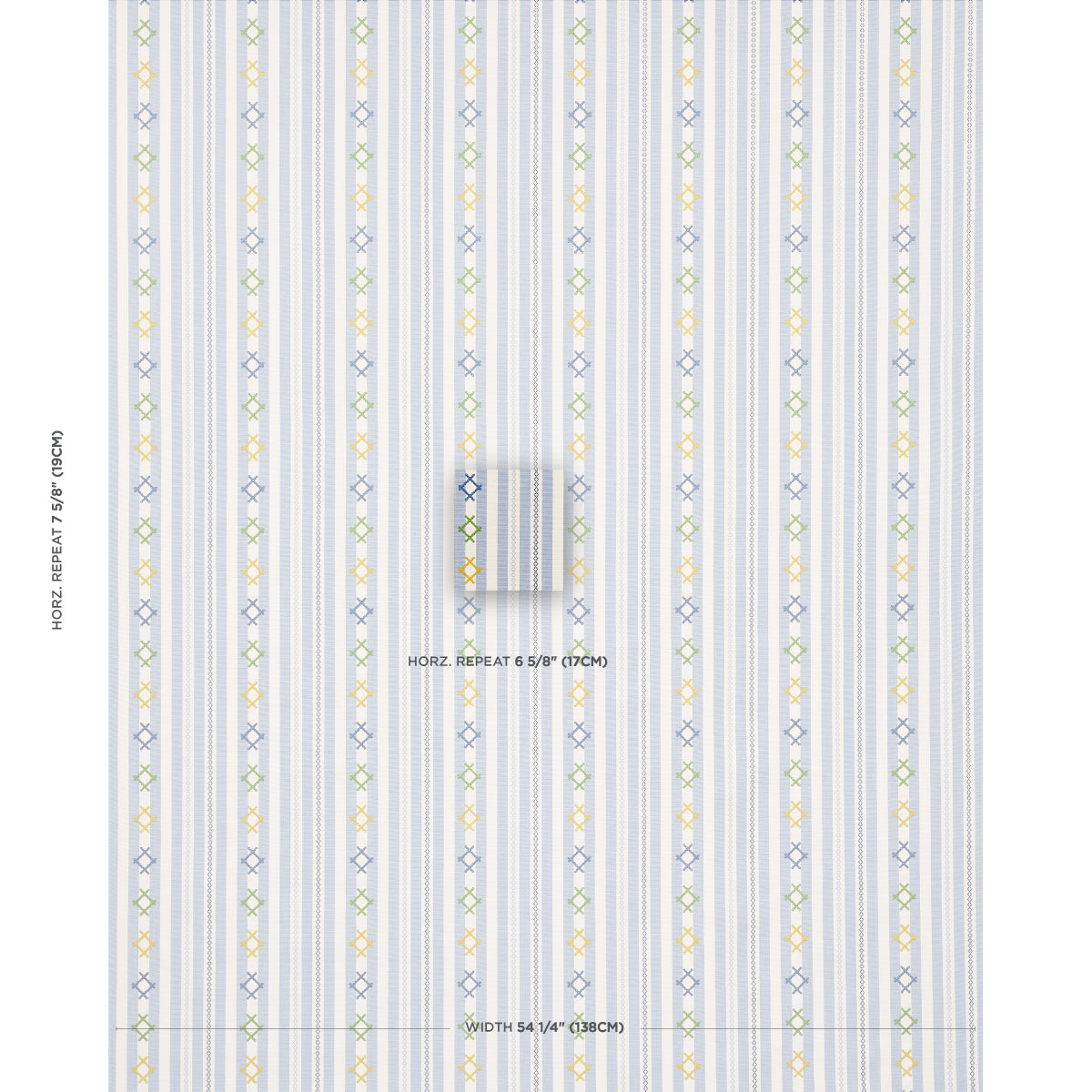 SCHUMACHER  OPEN SKY RHODES STRIPE PATTERN WOVENS PATTERN WOVENS SKY   - 74462