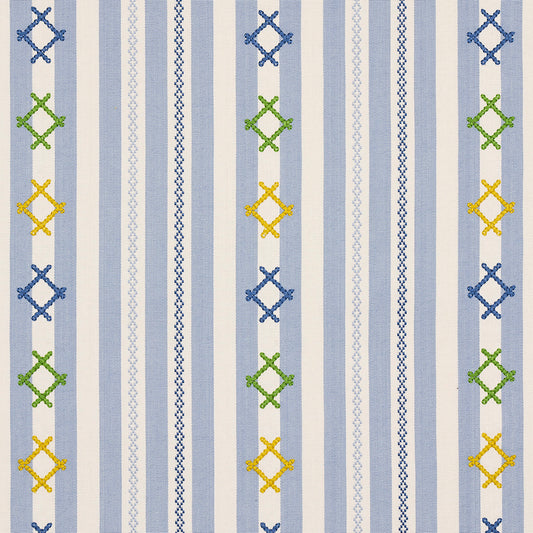 SCHUMACHER  OPEN SKY RHODES STRIPE PATTERN WOVENS PATTERN WOVENS SKY   - 74462