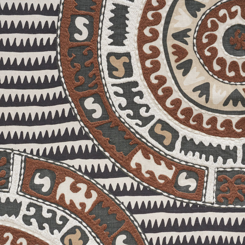 SCHUMACHER  PRIMITIVE BEAUTY CORFU PATTERN WOVENS,EMBROIDERIES PATTERN WOVENS,EMBROIDERIES BLACK NEUTRAL   - 74471