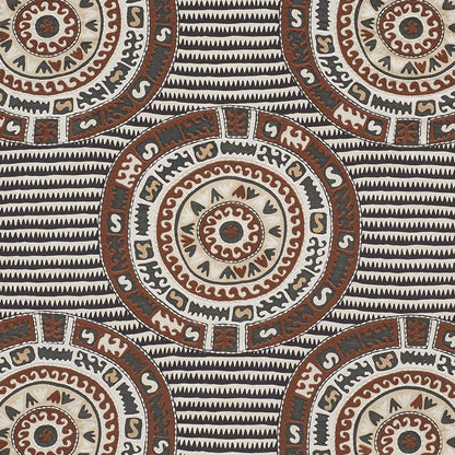 SCHUMACHER  PRIMITIVE BEAUTY CORFU PATTERN WOVENS,EMBROIDERIES PATTERN WOVENS,EMBROIDERIES BLACK NEUTRAL   - 74471