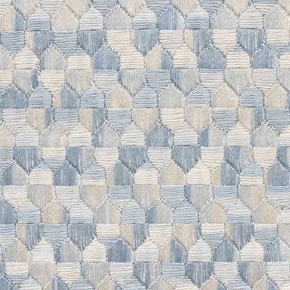 Light blue plain weave fabric in sky color.