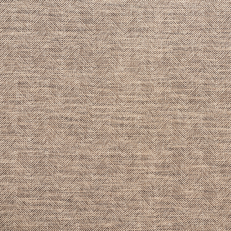 Beige fabric swatch with a taupe center and a woven herringbone border along bottom and right edges.