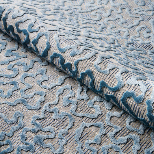 SCHUMACHER  CUT & PATTERNED VELVETS JANIS VELVET VELVETS,CUT VELVET VELVETS,CUT VELVET MOONSTONE   - 75223