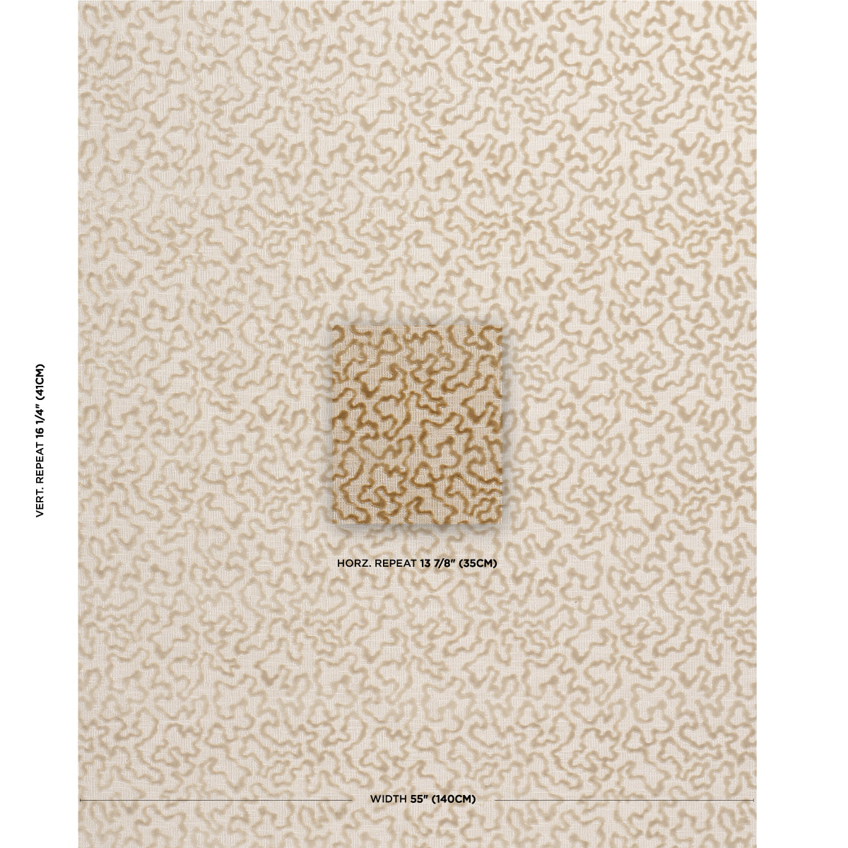 SCHUMACHER FABRIC  CUT & PATTERNED VELVETS JANIS VELVET   CHAMPAGNE   - 75224