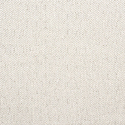 Beige fabric with subtle hexagonal honeycomb geometric weave; soft upholstery material.