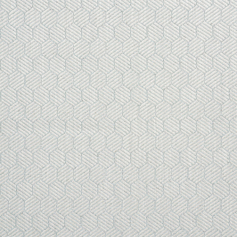 Light gray textured fabric with a subtle geometric cube pattern in a honeycomb design.