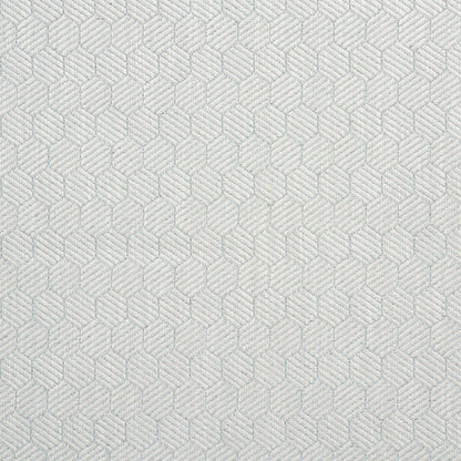 Light gray textured fabric with a subtle geometric cube pattern in a honeycomb design.