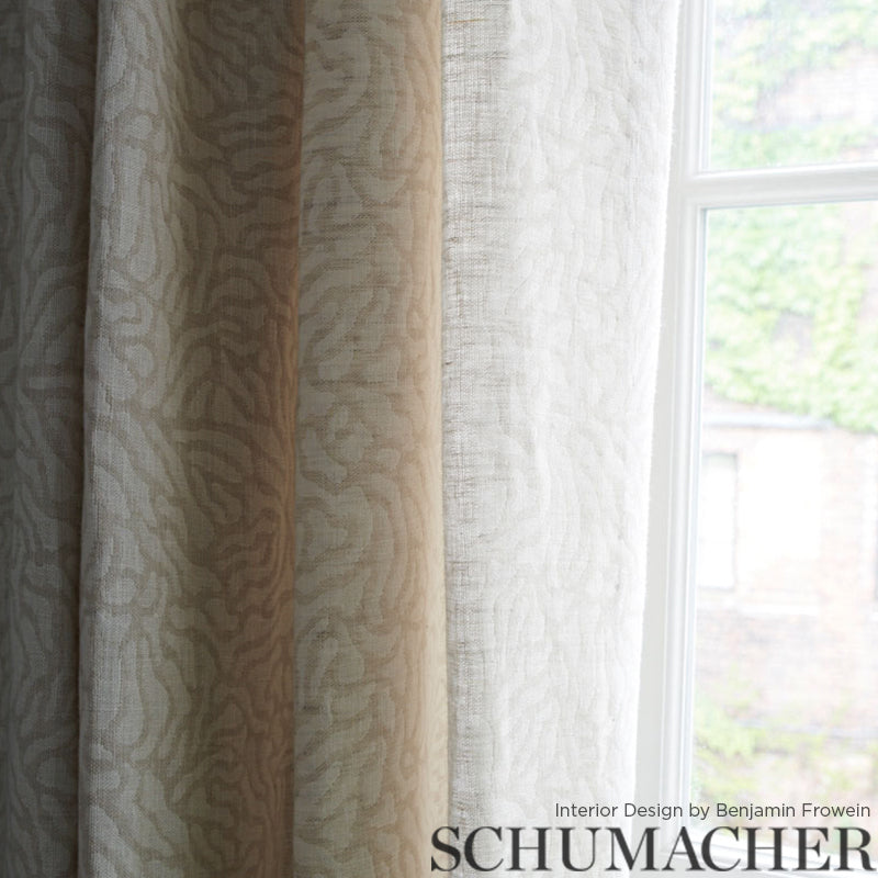 SCHUMACHER  NEW TRADITIONAL CORA DOUBLE FACE CASEMENT SHEERS & CASEMENTS SHEERS & CASEMENTS LINEN   - 75520