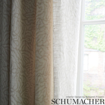 SCHUMACHER  NEW TRADITIONAL CORA DOUBLE FACE CASEMENT SHEERS & CASEMENTS SHEERS & CASEMENTS LINEN   - 75520