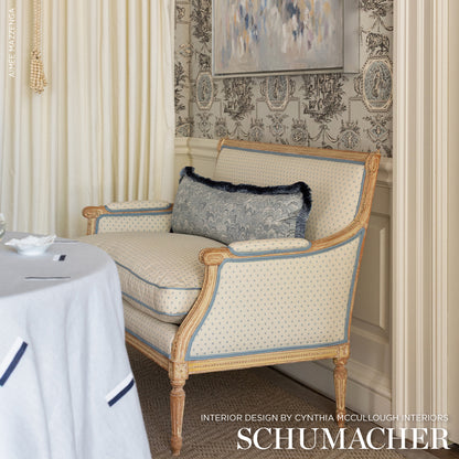 SCHUMACHER FABRIC  NEW TRADITIONAL BARLOW   SKY   - 75532