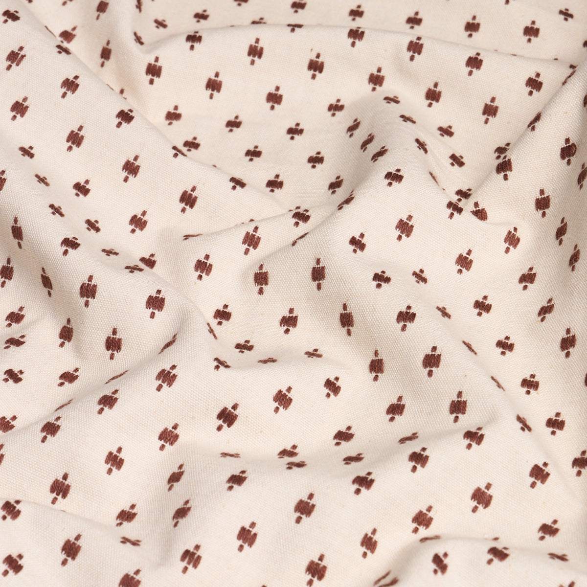 SCHUMACHER  NEW TRADITIONAL BARLOW PATTERN WOVEN PATTERN WOVEN LIGHT BROWN ON IVORY   - 75533