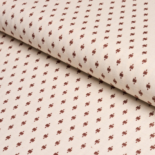 SCHUMACHER  NEW TRADITIONAL BARLOW PATTERN WOVEN PATTERN WOVEN LIGHT BROWN ON IVORY   - 75533