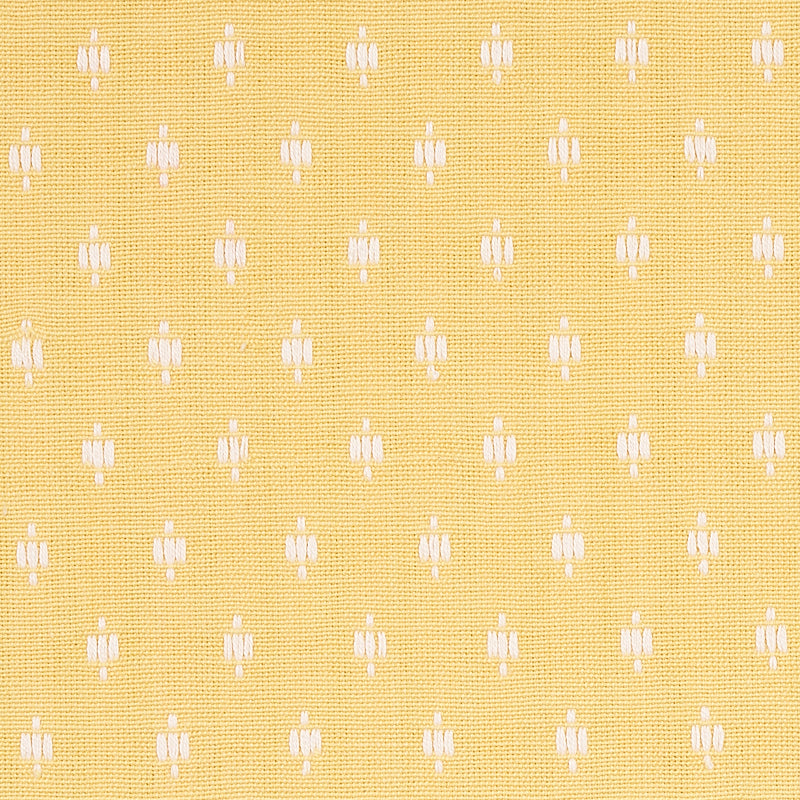 SCHUMACHER FABRIC  NEW TRADITIONAL BARLOW   IVORY ON YELLOW   - 75534