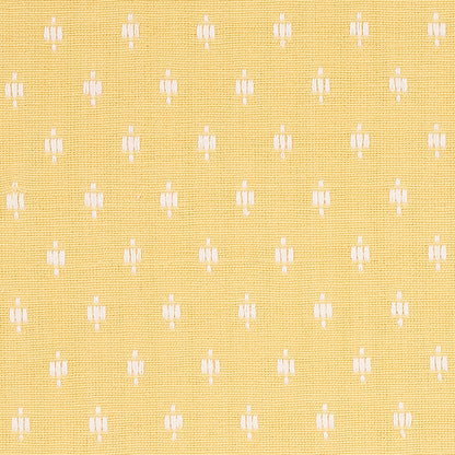 SCHUMACHER FABRIC  NEW TRADITIONAL BARLOW   IVORY ON YELLOW   - 75534