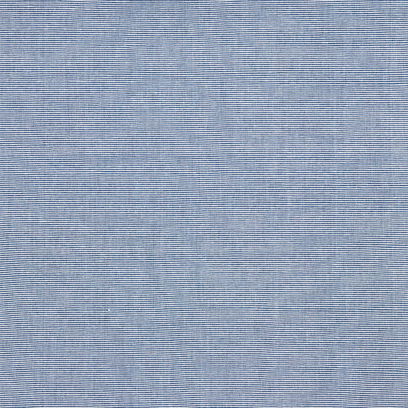 Light blue striped woven fabric swatch with thin white stripes.