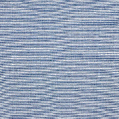 Light blue striped woven fabric swatch with thin white stripes.