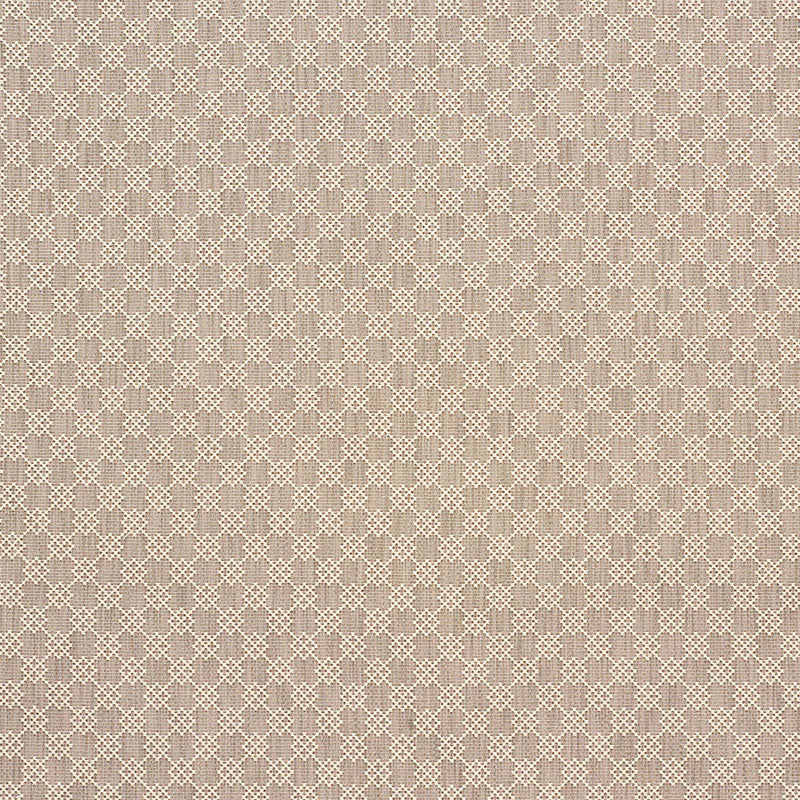 Beige trellis pattern fabric texture with small geometric motifs; versatile for upholstery or wallpaper.