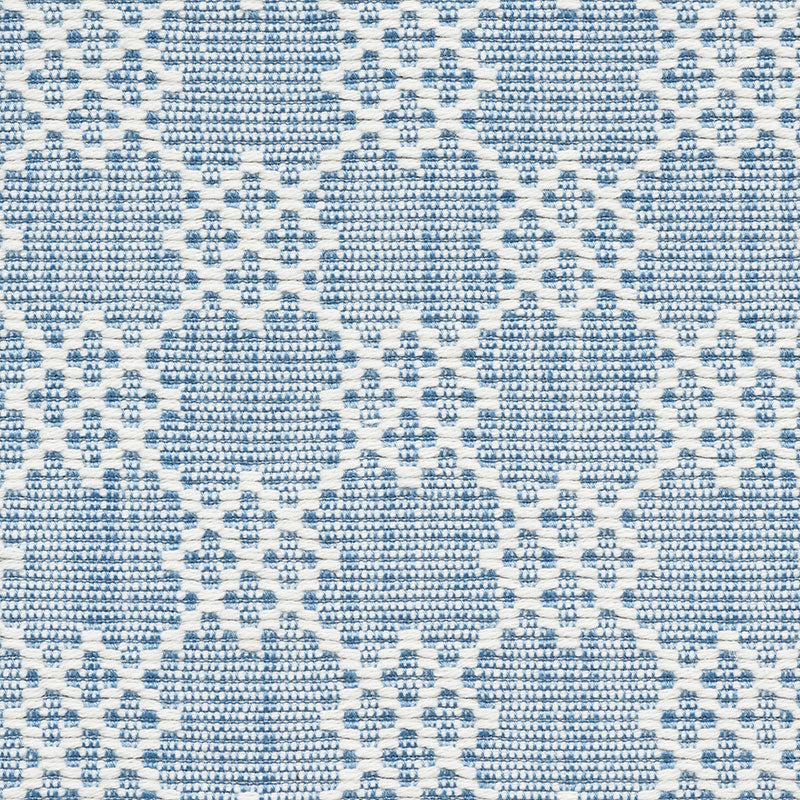 SCHUMACHER FABRIC  NEW TRADITIONAL ALBERT FRET   BLUE   - 75562