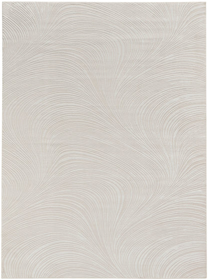 Soft grey wallpaper with subtle curved, feather-like line pattern; modern textured wall decor.