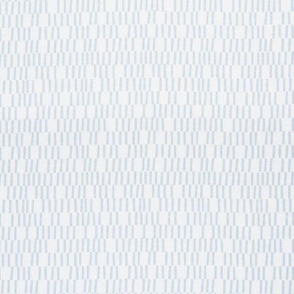Light blue vertical dash pattern on white fabric; geometric, repeating rectangular bars for a subtle textile or decor print.